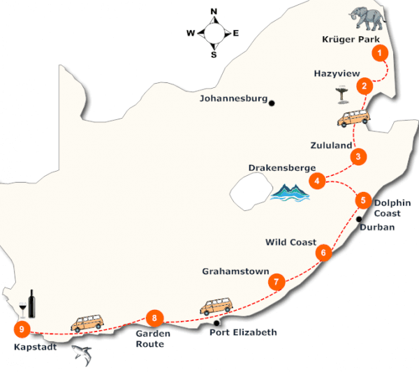 suedafrika-gefuehrte-lodge-safari-landkarte