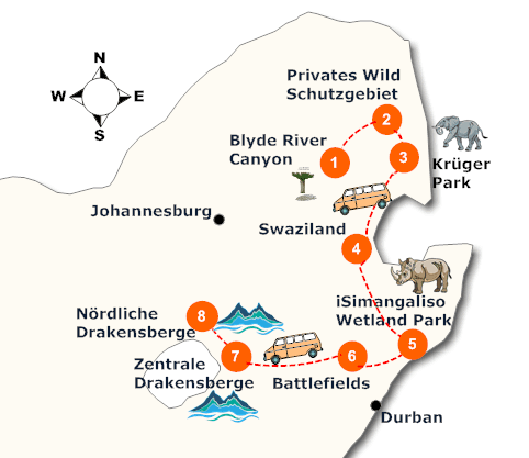 suedafrika-gefuehrte-wander-safari-landkarte