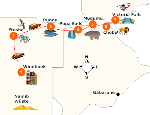 nambia-caprivi-rundreise-landkarte