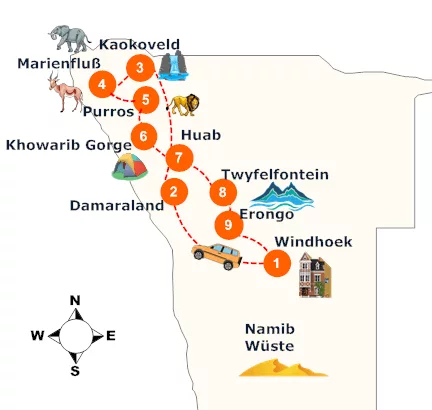 nambia-gefuehrte-selbstfahrer-kaokoveld-safari-landkarte