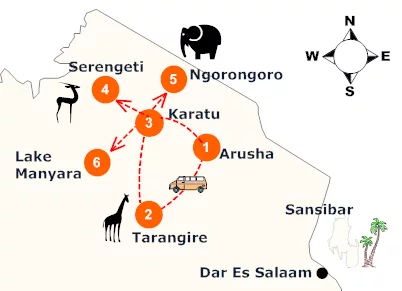 tanzania-preiswert-safari-landkarte
