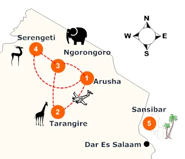 tanzania-luxus-flugsafari-landkarte