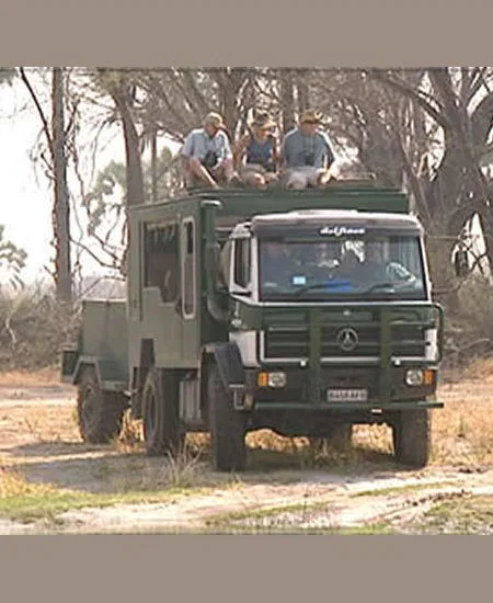 Optimal zur Wildbeobachtung: die großen Fenster des Trucks. Nur noch zu toppen durch den "Look-Out" von ganz oben... botswana-lastwagen