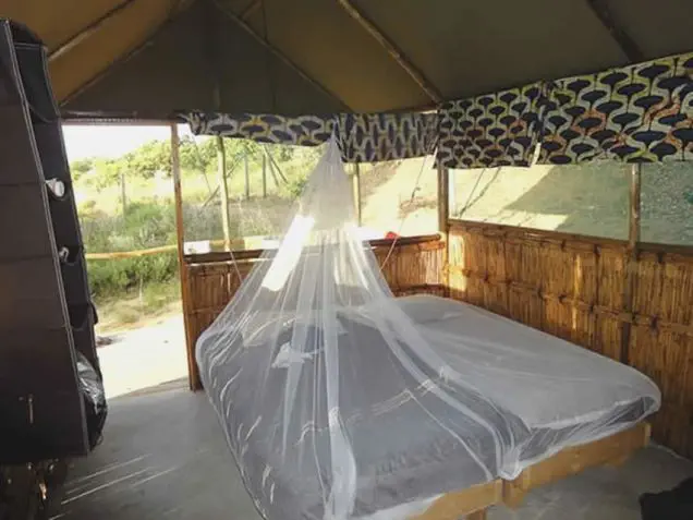 Ihr Zimmer inmitten der Natur: ein gemütliches Bett, vor "Mozzies" geschützt & mit viel frischer Luft in subtropischen Breiten...
