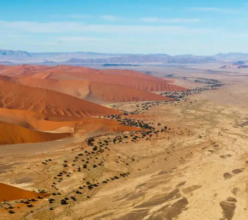 Auf dem Wege gen Norden wandelt sich die Namib von einer Sand- in eine Stein- & Geröllwüste.