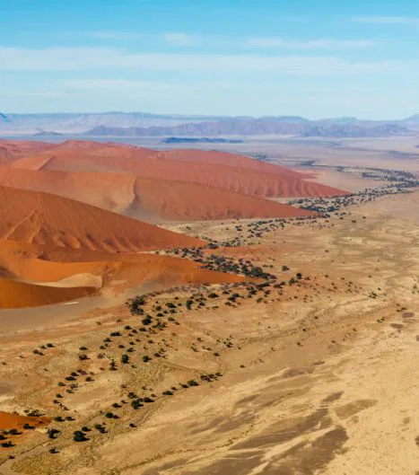 Am Übergang der Sand- in die Geröllwüste entstehen neue Landschaftsformen.