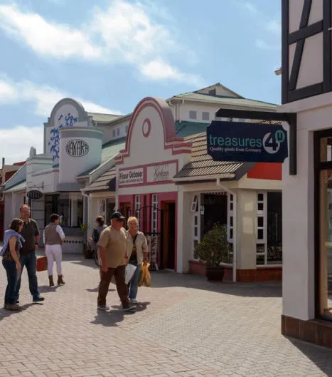 Das Geschäftszentrum einer kleinen, verträumten Küstenstadt: Swakopmund.