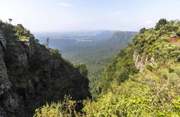 Die großen Abbruchgebirge, dort,
wo das Hochland schroff in die heißen
Tiefebenen abbricht, haben eine der schönsten Landschaften Südafrika's geformt.
Atemberaubende Ausblicke wie
hier bei "God's Window" tun sich
vor Ihren Augen auf. suedafrika-gods-window