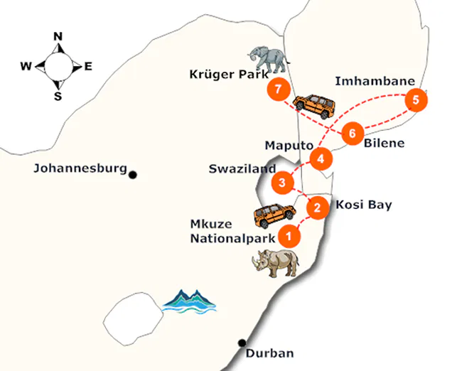 Ein ungewöhnliches Routing, das "Wildnis & Strand" reizvoll kombiniert.