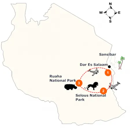 Tansania Südliche Wildparks Safari