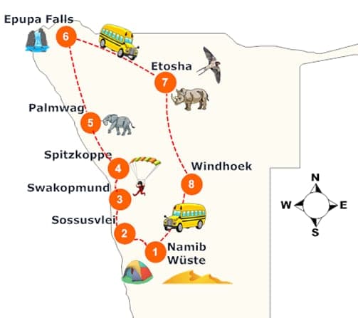 Erlebt Namibia's berühmte Naturschönheiten "hautnah"...