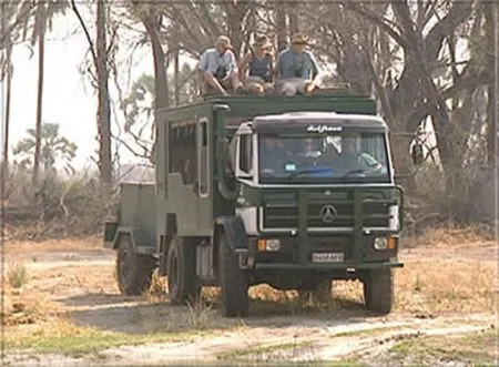Optimal zur Wildbeobachtung: die großen Fenster des Trucks. Nur noch zu toppen durch den "Look-Out" von ganz oben... botswana-lastwagen